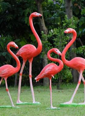 外大型落玻璃地钢雕景塑园林观户花园仿真动物火烈鸟摆件婚9351庆