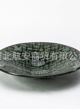 现代简约创意绿色果盘房处花瓶树脂工艺VTT品摆件样板售楼桌面饰