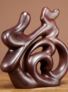 黑TQBJ105檀木雕福字摆家居客厅电装视柜酒柜摆设创意简约实木艺