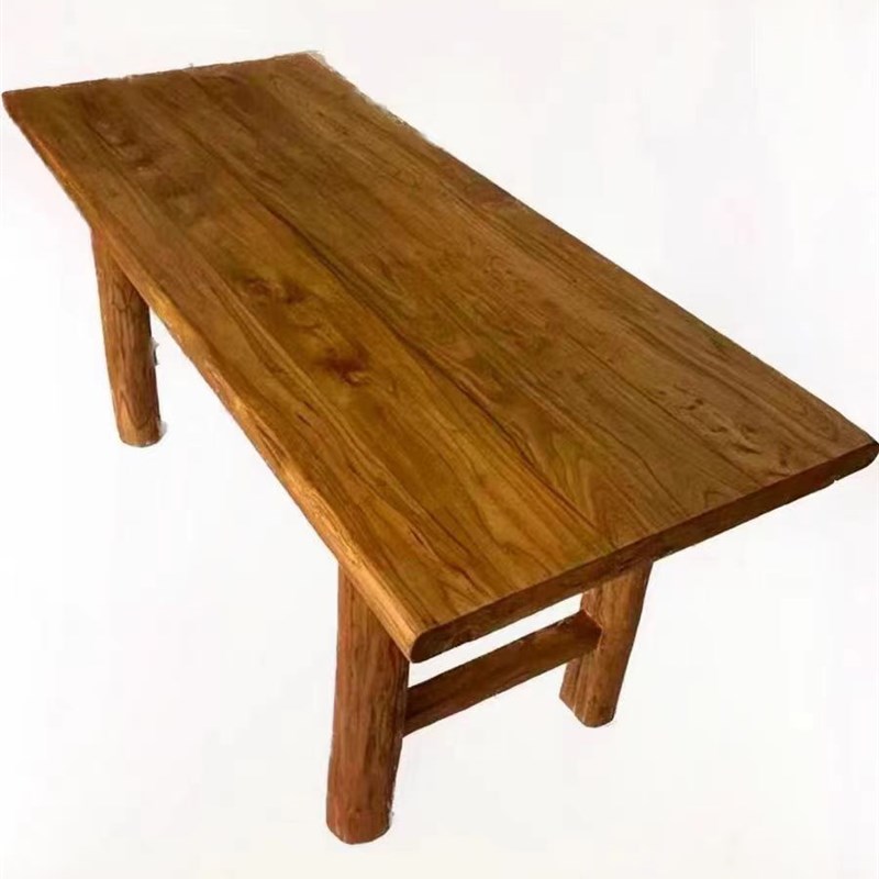 民谣集桌椅实木卡座沙发椅子老榆木酒吧桌子漫咖啡长方形 - 图3