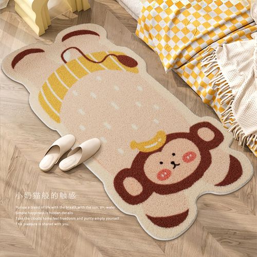 卡通卧室床边毯儿童房客厅沙发加厚毛绒地毯男孩女孩床下床前地垫 - 图1