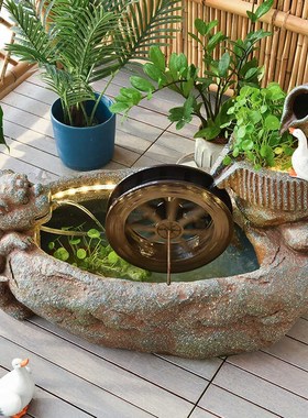 假山流水喷泉阳台造景生财鱼池摆件循环水别墅庭院花园布置装饰品