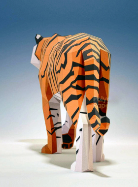 134厘米长 虎年生肖落地家居客厅卡通大型动物现代简约摆件纸模