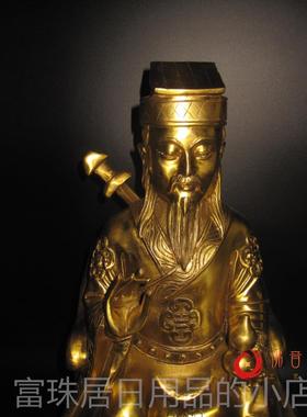 高档术包邮吕洞宾像吕纯阳八仙纯铜神物佛像像 桌面人艺纯铜摆件