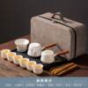 High-end mutton-fat jade white porcelain travel Kung Fu tea set portable camping portable outdoor teapot drinking tea quick guest