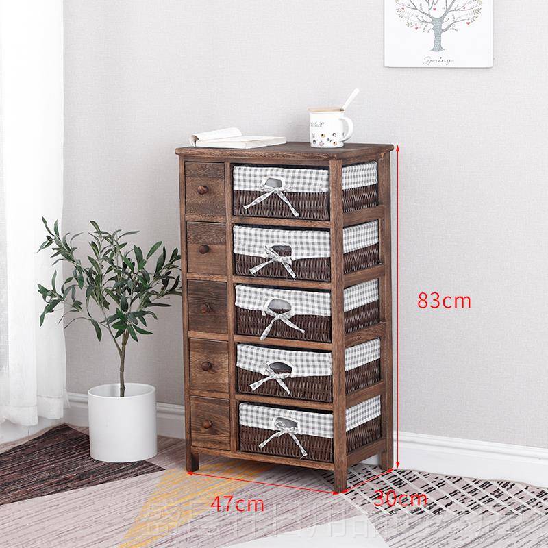 高档实木田园收柜白色床头柜纳简约床边柜柜客厅藤编抽屉斗柜 储 - 图0