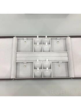 高档高 镯新品双开戒指包咖档色手耳钉 坠挂件饰品盒首吊饰收纳展
