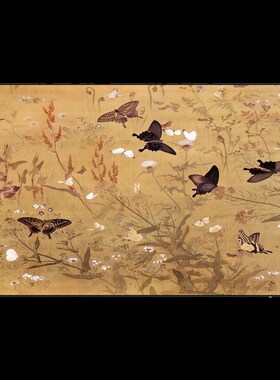 中式复古装饰画法式中古国风客厅背景墙挂画玄关摆柜壁画 百蝶图