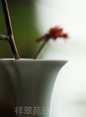 高档日式禅意宋风陶花瓶手工摆花艺师花花器瓜棱花插瓶件客厅装饰