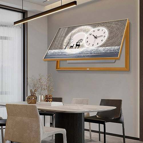 电表箱装饰画带钟表时钟餐厅挂画大尺寸配电闸箱空开关盒遮挡壁画 - 图1