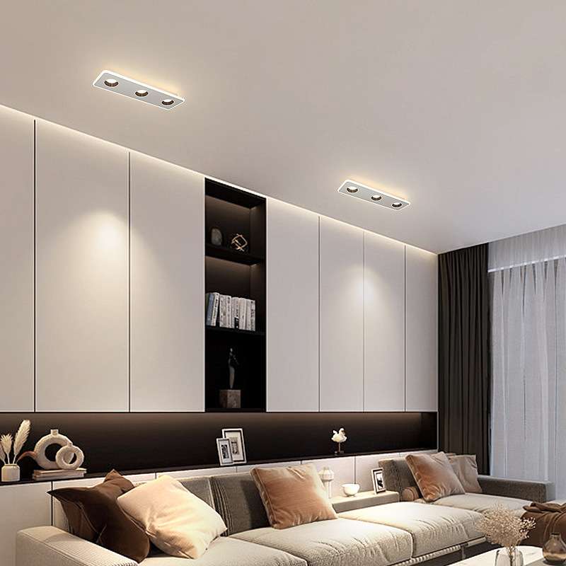 Double-head surface-mounted downlight without main light lighting living room corridor aisle bedroom bold lamp ultra-thin anti-glare ceiling spotlight