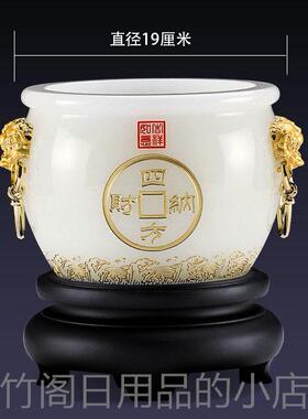 正品聚琉璃宝盆摆件金家居客厅酒居柜装饰品新蟾乔迁店铺开业礼品