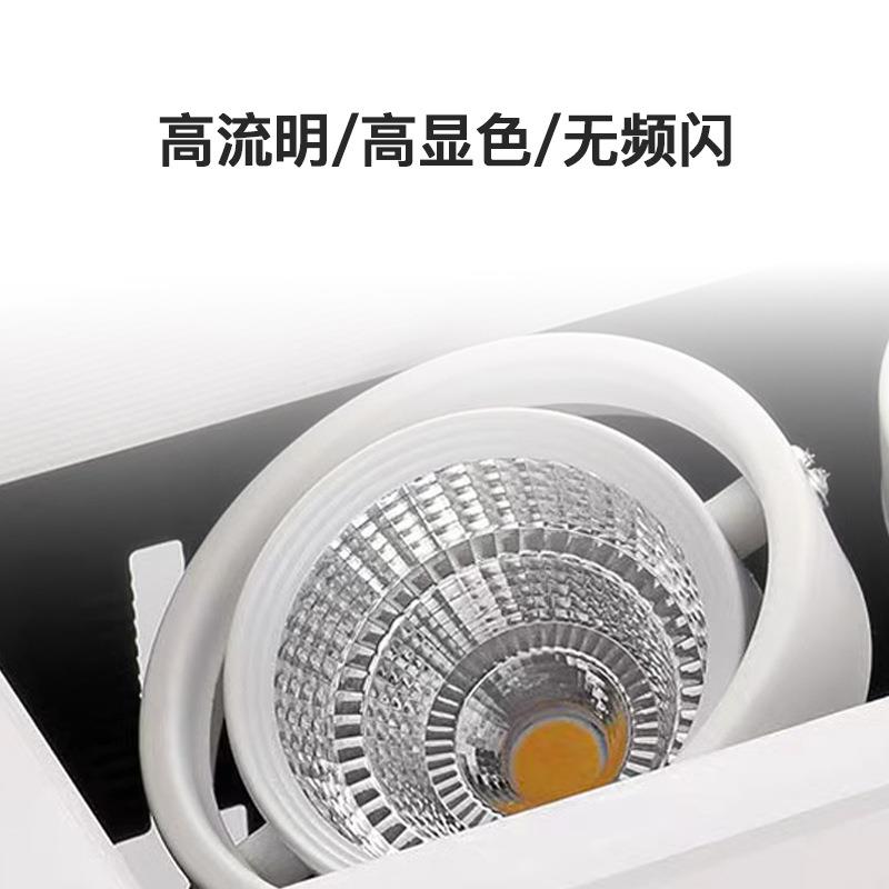 Embedded downlight square single head double head LED bold light grille light ceiling light commercial household spotlight