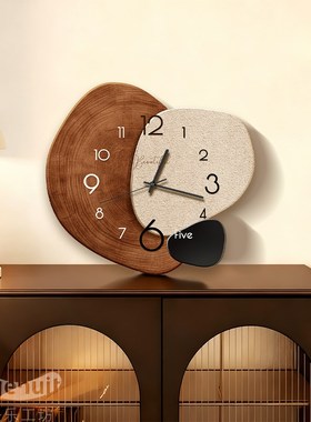 中古风桌面摆件餐边柜高级感玄关客厅电视柜酒柜高档钟表2025新款