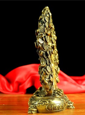 铜摇钱树铜钱树金钱树招旺财旺运客厅办公室摆件开业礼品