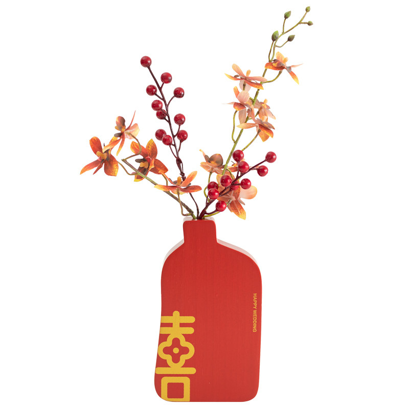 良订 高级感红色结婚花瓶摆件一对订婚花束客厅假花婚房布置绢花,淘宝优惠券,粉丝福利购,淘宝优惠卷