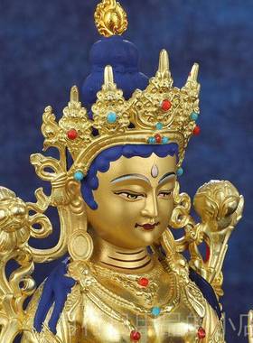 正品绿度母0佛金像摆件黄铜全鎏藏传密宗佛台佛堂像工5寸7精寸1寸