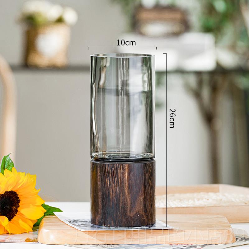 Genuine light luxury high-end vase ornaments, simple and creative glass water flowers, roses, lilies, living room table flower arrangements
