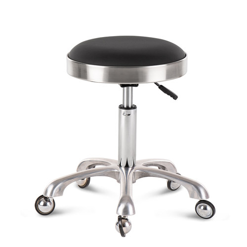 新款不锈钢美容凳理发店椅子剪发椅不卡发大工凳滑轮升降美发凳子 - 图3