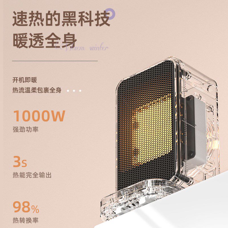 四季沐歌桌面暖风机PTC发热电暖器宿舍小型取暖器桌下可脚踩取暖,淘宝优惠券,粉丝福利购,淘宝优惠卷