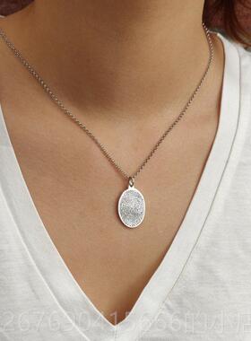 高档相指纹项 炼 定制照片片刻字个性礼纪念情侣情人节生日520物