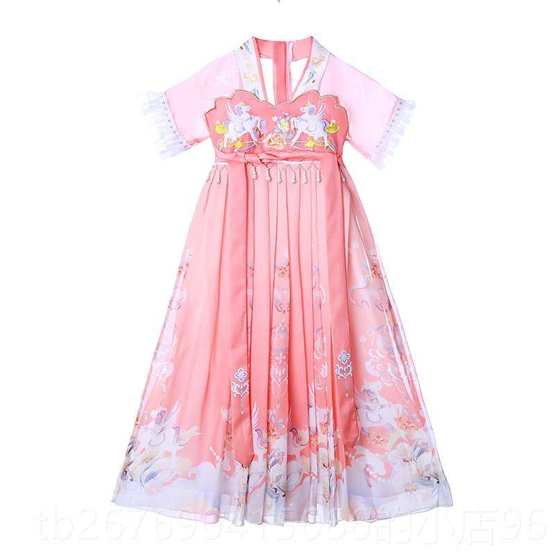 高档2童汉女服春款短主袖连衣裙025新款古风儿童演出服高级超仙公,淘宝优惠券,粉丝福利购,淘宝优惠卷