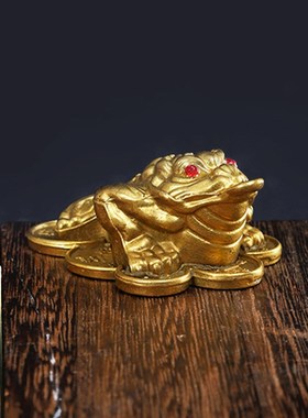 招财摆件家用旺宅金蟾店铺办公室酒柜三足装饰品蟾蜍开业礼品客厅