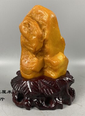 天然玉石奇石摆件黄蜡石黄龙玉原石家居厅堂会所装饰布景金黄石头