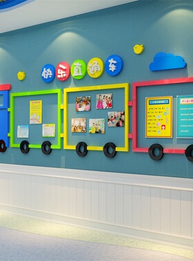 公告栏贴幼儿园楼梯道墙面装饰立体框环创主题文化布置材料境培训