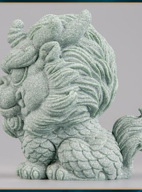 器物志青砂石麒麟招财家居客厅玄关饰品摆件茶宠可养鱼缸装饰造景