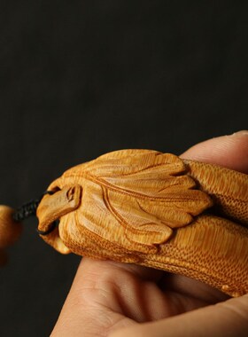 精品老师傅纯手工雕刻双丝瓜手把件竹雕丝瓜把玩小件丝丝牵挂