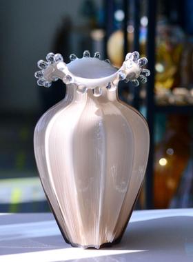 水滴浪琉璃瓶条BNJ波浪玫摆瑰百合手纹工花玻璃花瓶插花器件