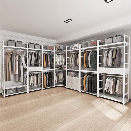 【包安装】开放式衣柜步入式衣帽间架子组合货架金属落地卧室衣架 - 图2