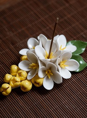 创意纯手工陶瓷花摆件牡丹花玫瑰花玉兰花客厅茶室办公室桌面装饰