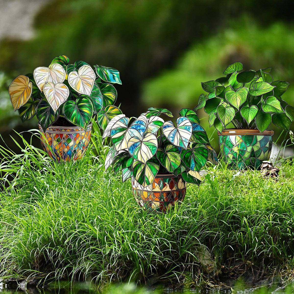 DC11027创意彩绘绿植盆栽塑料PVC庭院花园装饰插牌地插装饰道具,淘宝优惠券,粉丝福利购,淘宝优惠卷