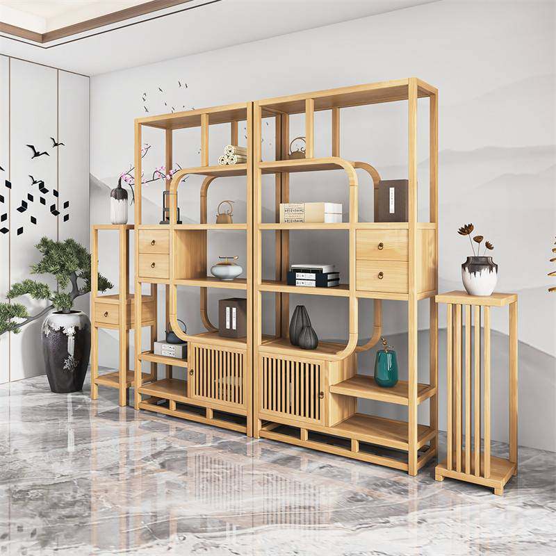 新中式实木博古架古董摆件展示架客厅隔断展示柜多宝阁置物架,淘宝优惠券,粉丝福利购,淘宝优惠卷