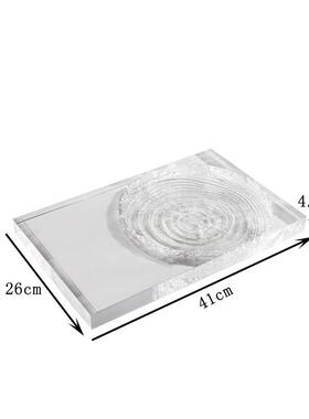 简约现代轻奢明装树脂透长PZ-242方形托盘家居客厅茶几纳收盘软饰