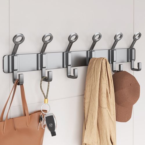 免打孔门后挂钩玄关挂衣钩墙上壁挂式衣帽钩入户粘钩卧室粘贴排钩 - 图2