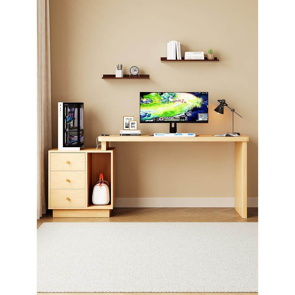 ?现代约实木可伸缩书桌简斗柜一体家床用小户型卧室头脑电桌UXL写,淘宝优惠券,粉丝福利购,淘宝优惠卷