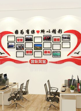 公司荣誉展示墙团队员工风彩文化墙办公室墙面装饰企业形象照片墙