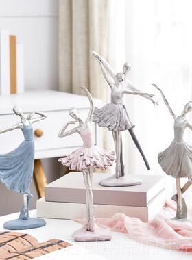 高档现代简约创意摆件舞者跳书舞女舞孩者客厅酒柜房装品摆设工饰