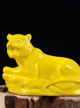 十二生肖摆件全套黄黑色鼠牛虎兔龙蛇马羊猴鸡狗猪陶瓷装饰品摆设