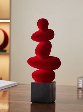 高档时来运转植绒红色摆件玄关客厅桌面装饰送本命年新郎2025蛇年