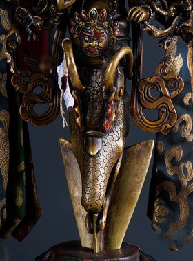 秽迹金刚橛尼泊尔手工铜做旧金刚杵家用用品摆件供具带底座