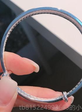 正品9手99纯银光泽贵妃纯银女手炼炼银雕刻百府简单纯优雅女礼品