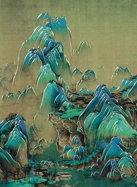 威弗列德书房桌面装饰画摆台乔迁送礼铜雕画《千里江山-桌面画》