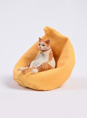 正品XK仿橘猫真咪模型迷玩你J玩具手办 微缩动物周边偶桌面小摆件