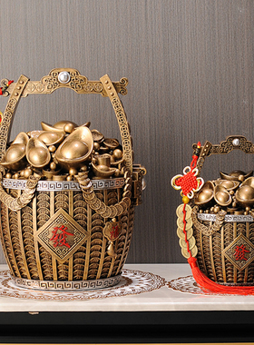 聚财一桶金存钱罐小摆件家居客厅玄关电视柜酒柜装饰品招财聚宝盆