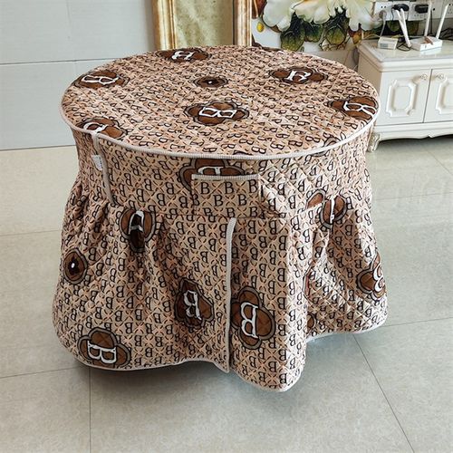 双面绒烤火罩桌套新款圆形电炉罩麻将机烤火炉桌罩取暖桌电暖桌罩 - 图0