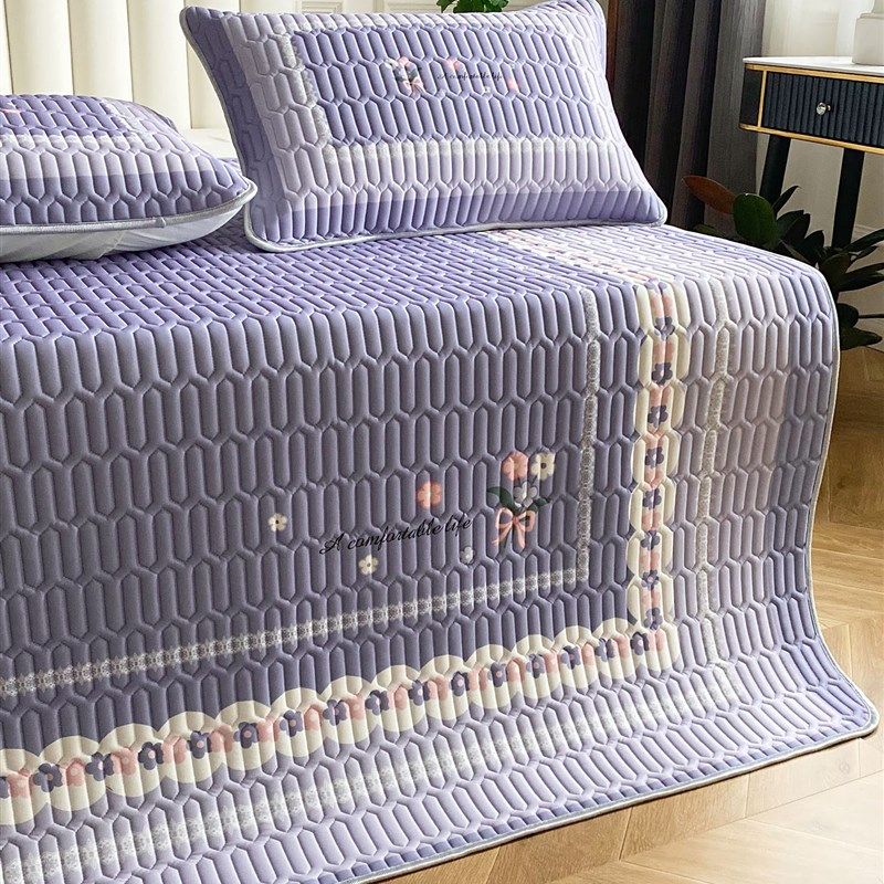 夏季加厚大版数码印花乳胶凉席冰丝三件套单人双人可水洗空调席子,淘宝优惠券,粉丝福利购,淘宝优惠卷